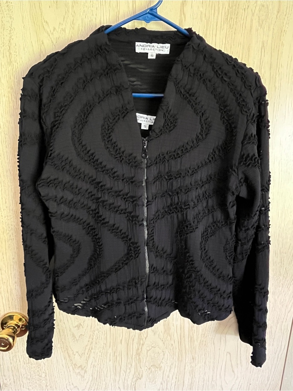 Andria Lieu Collection Textured Swirl Black Tank & Jacket Set Sz Small